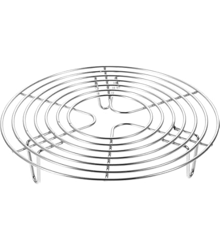 Stainless Steel Cooling Rack With Legs - Folding 6.5-9.4" Diameter For Air Fryer & Pressure Cooker