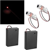 CTRICALVER 1 Pcs 520nm 3-5V Croce Verde Laser Modulo, Focus Regolabile Laser Testa, 1 Pcs Morsetti Elettrici, 1pcs Batterie AA Custodia (Forma Della Sorgente Luminosa: Croce