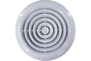 Blauberg UK 4 inch 100 mm White Circular Ceiling Mounted Air Vent Grille Cover Round Ventilation Extract and Supply Valve Diffuser Fly Net Easy Installation UV Resistant Plastic