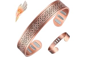 Vicmag Copper Magnetic Bracelet for Men 9X Powerful Magnets(Each 5000 Gauss), 99.99% Pure Copper(Ax)