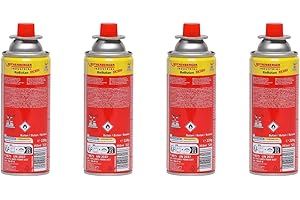 ROTHENBERGER Industrial Gaskartusche RoButan 220 g / 393 ml, Bajonett-Verschluss, MSF-1A, Ventilkartusche Gas Outdoor Camping Brenner Unkrautvernichter, 4 Stück, 1500003504-4