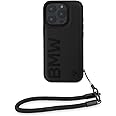 CG MOBILE BMW iPhone 16 Pro Case [Official Licensed] Signature| Leather Case with Cord Strap Big Wordmark Protective Case/Cover Designed for iPhone 16 Pro (6.3-Inch) (2024) - Black