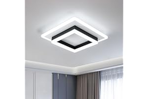 DELIPOP Nowoczesna lampa sufitowa LED, 30 W, 3375 lm, kwadratowa, akrylowa, do sypialni, kuchni, salonu, korytarza, balkonu, średnicy 30 cm, zimna biel 6500 K