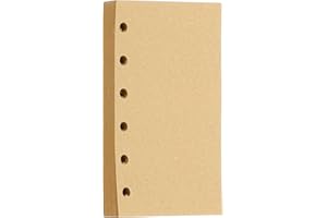 ‎PATIKIL PATIKIL A7 Nachfüllpapier, ungefüttertes Blanko-Kraftpapier, nachfüllbares Papier mit 6 Löchern, lose Blätter für 6-Ring-Ordner, 80 Blatt/160 Seiten, Beige