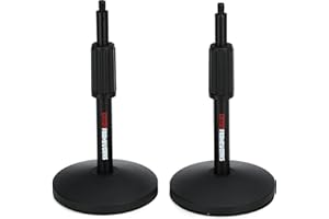 Gator Frameworks (2) Zestaw stojaków na mikrofon biurkowy z (2) kablami XLR 3 m; (GFW-MIC-DESKTOP-2PK)