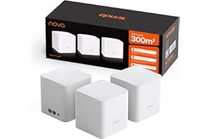 Tenda Nova MW5G Mejor Sistema WiFi Mesh, Gigabit Router (AC1200 Doble Banda Cobertura hasta 300m², 2 * 1000Mbps Puertos, hasta 80 Dispositivos, Compatible con Alexa, Control Parental, Blanco, 3 Hubs)