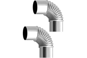 YULOKDWI Stove Tubes, 90° Elbow Pipe Ø 60mm,2 Pack Steel Stove Pipe Elbow, Stainless Steel Wood Stove Chimney, Heat Resistant Flue Pipe for Stoves, Wood Log Burning Stove Pipe