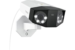 Reolink 16MP UHD Dual-Lens PoE Security Camera z widokiem panoramicznym 180°, śledzeniem ruchu, kolorowym widzeniem nocnym, wykrywaniem osób/pojazdów/zwierząt, 2-drożnym dźwiękiem, Duo 3 PoE