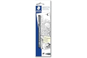 Staedtler 30808-9BK. Rotuladores Fineliner Pigment Liner. Blíster con 1 marcador permanente de color negro.