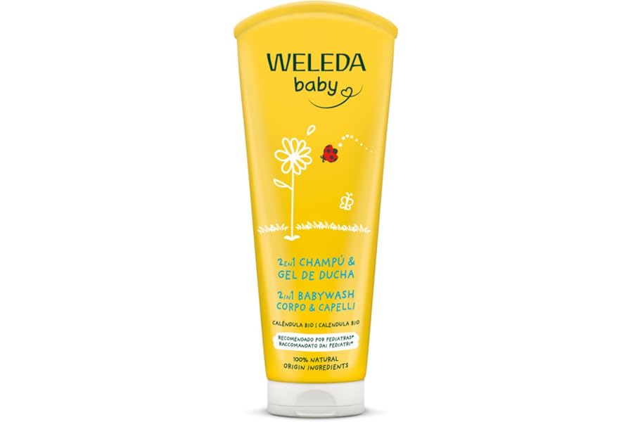 Weleda - Champú y Gel de Ducha de Caléndula, Limpia, Cuida, Nutre y Protege, Vegano, Apto para Pieles Sensibles - 200 ml