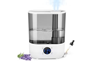 GuKKK Umidificatore Ambiente Bambini, Diffusore di Oli Essenziali, 5.5L, Mist 16dB Silenzioso per Camera da Letto, Cameretta, Piante, Ugello a 360°, Spegnimento Auto, Facile da Pulire