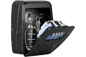 Extra Large Key Boxes Wall Mounted, Diyife Key Lock Box Outdoor for 10 Keys and Car Keys, Cards, Waterproof Lock Box Key Safe 4-Digit Combination Key Security Box for Home Office Garage School Airbnb