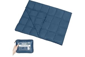 4Monster Coperta da campeggio, leggera, pieghevole, super compatta, calda, da viaggio, per esterni, picnic, campeggio, escursionismo (blu veneziano, L: 175 x 140 cm)