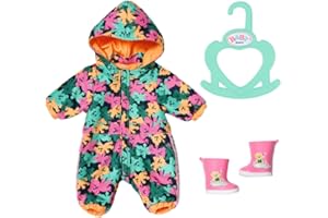 BABY born Little Outdoor Onesie 836323 - Onesie with Matching Wellies for 36cm Doll - Easy for Kids to Dress Independently - Suitable for Children from 1 Years Old, Green