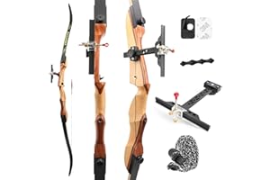 HNZMDY Arc Recourbé Set pour Débutant Adulte 66" 68" 70" Arc Classique Kit Arc en Bois Ensemble d'arc pour Jeunes 14-40lbs Arc Long pour l'entraînement au tir en Plein air