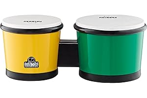‎MEINL PERCUSSION Nino Percussion Molded ABS Bongo - Musikinstrument für Kinder ab 4 Jahren - 2 Handtrommeln - ABS Kunststoff, Grün und Gelb (NINO19G/Y)