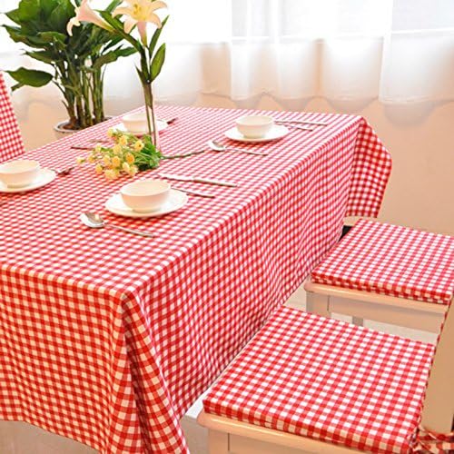 qwer Tablecloths Pure cotton waffle idyllic tablecloth tablecloth dining tables cover coffee table cloth table mats fabrics minimalist fine red checkered patterned ,130*180cm, Small