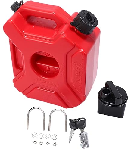 Réservoir De Carburant Portable 5 Litres – Pour Moto, ATV, UTV, Avec Support Et Cadenas