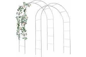 ATR ART TO REAL Lot de 2 treillis d'arche de jardin pour plantes grimpantes, pergola extérieure, décorations de mariage pour cérémonie, assemblage gratuit en 2 tailles, 240 cm ou 196 cm de large,