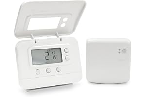 ADEPT TECHNOLOGY Adept-Honeywell Wireless Programmable Thermostat Replacement for CM927 CM921 CM727 CM721 CMS927B1049 with Relay Box Central Heating Programmer - White