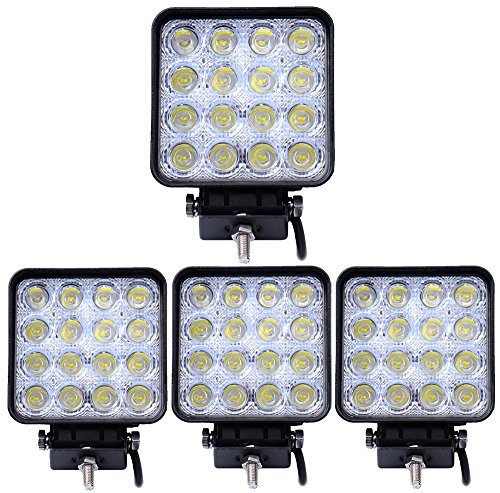 Kaigeli 4x Las luces LED resistente al agua Spotlight IP65 48W luz de trabajo del Lampara de coche Faros de trabajo puerta del Foco led
