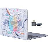 MacBook Air Kılıf 13.6 İn&ccedil; M2 M3 M4 Uyumlu Brain Tasarım TPU Sert Kapak İnce Hafif Darbe Koruma Yaratıcı Desen Sol Beyin Sağ 