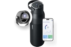 LARQ Botella PureVis 2 680ml – Purificador de Agua UV Autolimpiante, Seguimiento de Hidratación por App, Pajita con Filtro, Asa Desmontable, Aislamiento de Doble Pared, Obsidian Black