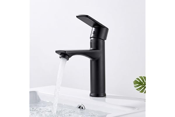 HOMELODY Robinet Lavabo Noir Mitigeur Salle de Bain Robinet Vasque Mitigeur Lave Main eau chaude et froide Robinetterie Acier inoxydable