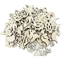 150 Pezzi Decorazioni In Legno - Fiori, Foglie E Animali Per Fai-da-te E Craft - Foto 11