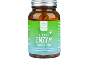 ‎BITTERLIEBE BitterLiebe Bitter Enzym* Komplex Kapseln mit 5 Verdauungsenzymen - gegen Blähungen - mit Papain, Lactase, Alpha-Amylase, Lipase und Protease - Monatspackung