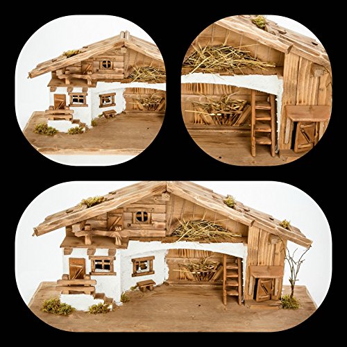 Holz und Gartentrends Große Weihnachtskrippe-(W11)-Krippe Krippenstall Weihnachten-Weihnachtskrippen