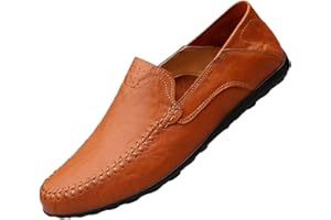 DSKK Mocassin Homme Cuir Penny Loafers Conduite Bateau Chaussures Respirant d'affaires Oxfords Ville Casual Souple Chaussons