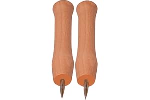 teemando® 2 x Branded Wooden Tin Hole Punch, 11 cm Long