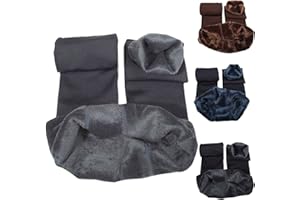 CheChury Mujeres Térmicas Leggings Elásticos Cintura Alta Medias Gruesas de Terciopelo Térmico Pantalones Invierno Leggings Cálidos Polainas de Microfibra Opaca
