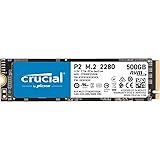 Crucial P2 CT500P2SSD8 SSD Interne 500Go, Vitesses atteignant 2400 Mo/s (3D NAND, NVMe, PCIe, M.2)