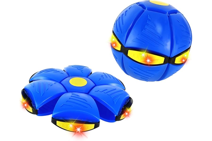 Magic Bouncing Ball,Kid's Magic Metaball,Magical Flying Saucer,2-in-1 Bouncy Ball with 6 Light,Dual Form Freely Switchable,Parent-Child Interaction Game,Bouncy Balls for Kids & Pets for Indoor Outdoor
