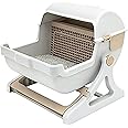 The Finer Feline, Semi-Automatic Cat Litter Box, Quick Clean & Anti Splash Cat Litter Tray, Semi-Enclosed Cat Toilet, Odor Free & Easy Cleaning Litter Box, Cat & Kitten Friendly, Pet-Safe Materials