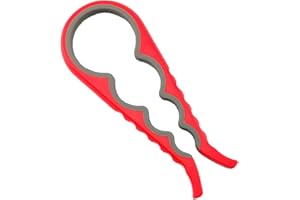 Ouvre-bocal, ouvre-bouteille, pince de bocal, ouvre-boîte, ouvre-bocal pour mains arthritiques, mains faibles, personnes âgées et femmes (rouge)