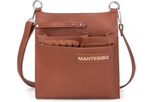 ‎MANTESIBO Mantesibo Friseurtasche Werkzeugtasche Friseur Zubehör Tasche Umhängetasche Friseur Tasche Hüfttasche Barber Bag für Friseur Schere Bürste Kamm und andere Friseurwerkzeug Braun
