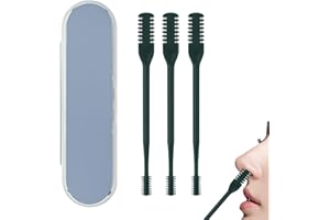 STARFA LAB 3 Stück Nasenhaartrimmer 2 in 1 Professioneller Doppelköpfiges Haarmesser Clipper Nasenhaarentferner (Dunkelgrün)