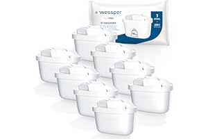 Wessper Cartouche filtrante Compatible avec Brita Maxtra+, Marella Carafe, AmazonBasics, lot de 8