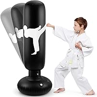 LEOHOME Aufblasbarer Boxsack für Kinder, 1,6 m, Fitness-Boxsack, freistehend, schwere Boxsäcke, MMA Kick-Trainingstasche…