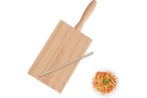 ARTGHJL Gnocchi Brett, Nudelbrett für Gnocchi, Gnocchi Brett Holz mit 1 Stick, Pasta Brett für Küche, Gnocchi Abstreifer, Nudel Werkzeug, für Einfache Herstellung Authentischer Hausgemachter Nudeln