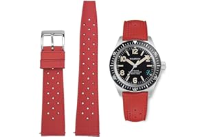 AIYIRUO FKM Bracelets de Montre Fluorocarbone 18mm 20mm 22mm Doux Durable à Libération Rapide Tropical Style Bracelet de Remplacement pour les Montres de Plongée Also for Omega X Swatch X Blancpain