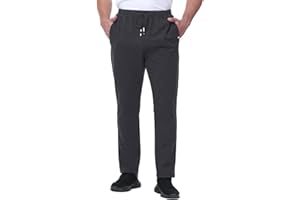 SIHOHAN Tracksuit Bottoms Men Open Hem Joggers with Zip Pockets Jogging Bottoms Cotton Gym Trousers Running Sports Lounge Casual Sweatpants