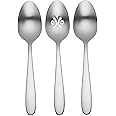 Oneida H282003A Vale Everyday Flatware Serve Spoons, Set of 3, 18/0 Stainless Steel, Silverware Set