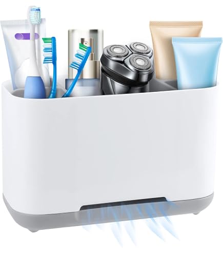 Portaspazzolino Con Tazza E Coperchio, 3 Scomparti, Portatile, Anti Polvere, Con Base Scolasalva, Per Bagno E Viaggio