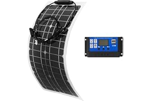 RAMSUN 25 Watt 12 Volt flexibles monokristallines Solarpanel für Wohnmobile Camper Van Boote und mehr (1 ×30A-Controller)