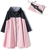 Freiesoldaten Donne Impermeabile Poncho da pioggia Leggero con Cappuccio Cappotto Antipioggia Cerniera Abbigliamento da Piogg