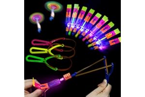 Ainiv Świecąca zabawka LED, artykuły imprezowe, zestaw 12 sztuk dla dzieci, helikopter, latające zabawki, rakieta, światło do wirowania, latająca zabawka imprezowa, helikopter latający